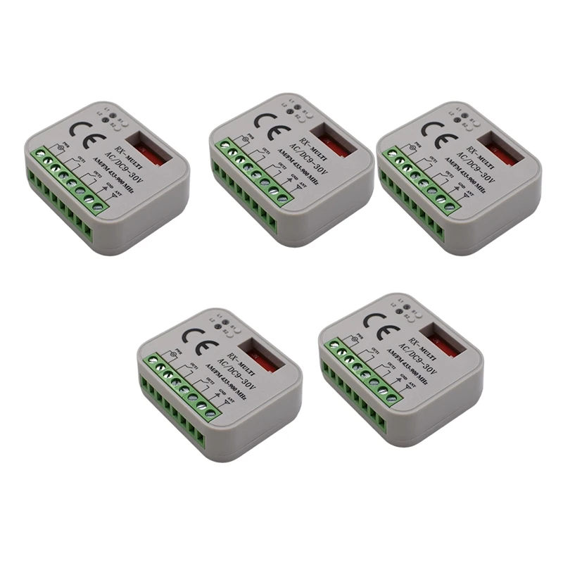 

New 5 PCS Garage Gate Remote Receiver RX MULTI 300-900MHZ AC/DC 9-30V Receiver For Garage Door Command Gate Control