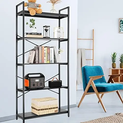 

Bookshelf, Wood Book Shelf Farmhouse Storage Shelves, 5 Shelf Bookcase Open Bookshelves Floor to Ceiling Bookcases Shelving Unit