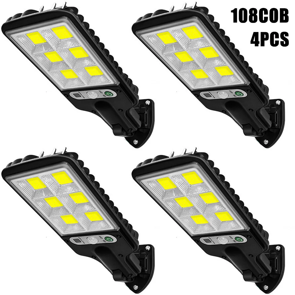 

108COB Solar Street Lights Outdoor Solar Lamp with 3 Mode Waterproof Motion Sensor Security Lighting for Garden Patio Path Yard