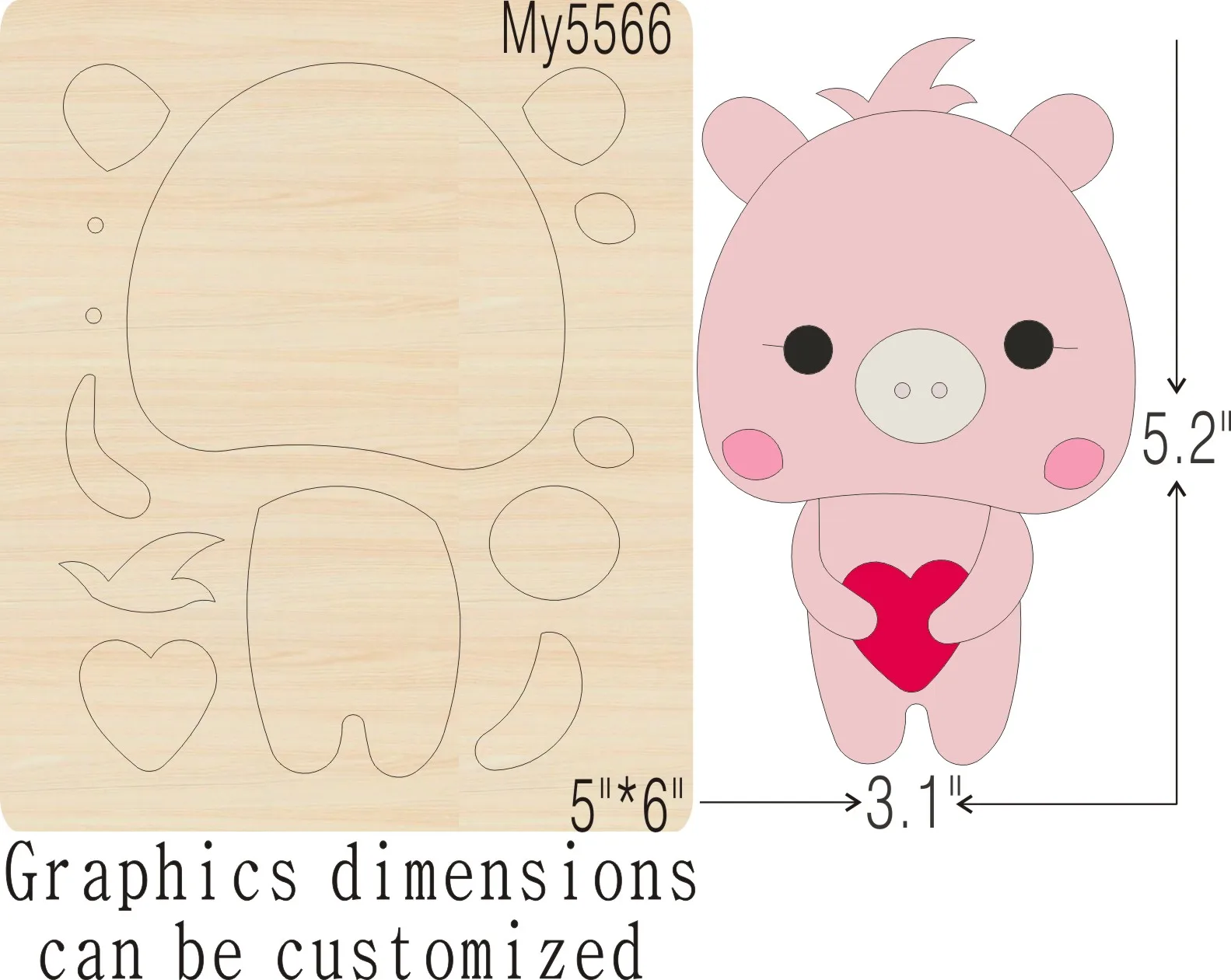 

MY5566 wood cutter die-cutting die is compatible with most die-cutting machines on the market.