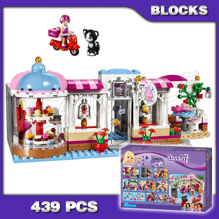 

439pcs Friends Heartlake City Cupcake Cafe Ice Cream Shop 10496 Building Blocks Stephanie Sets Bricks Sets Compatible with