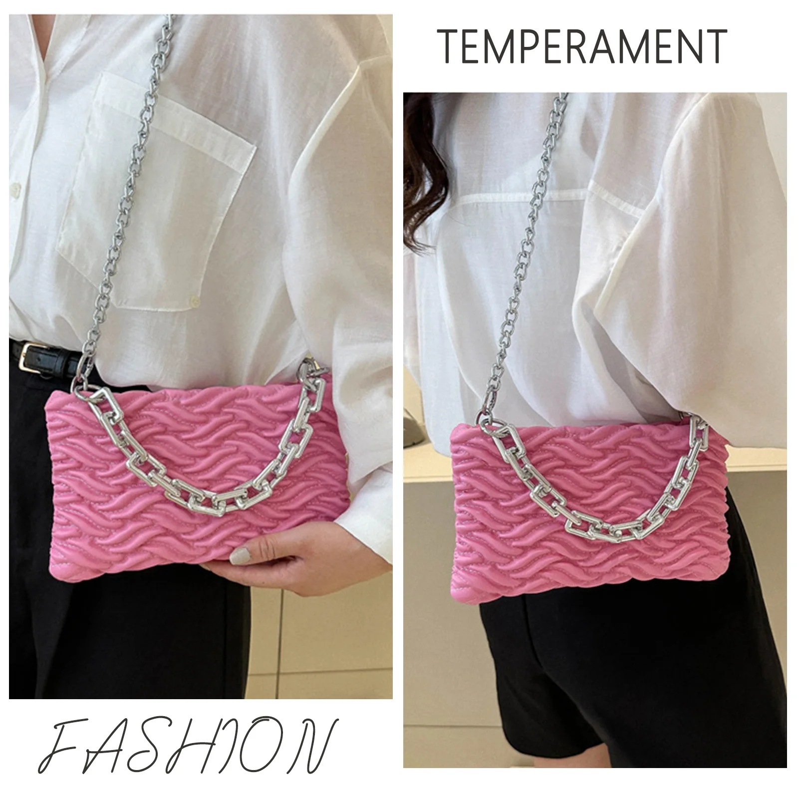 Female PU Leather Handbag Lightweight Zipper Messenger Bag For Commute