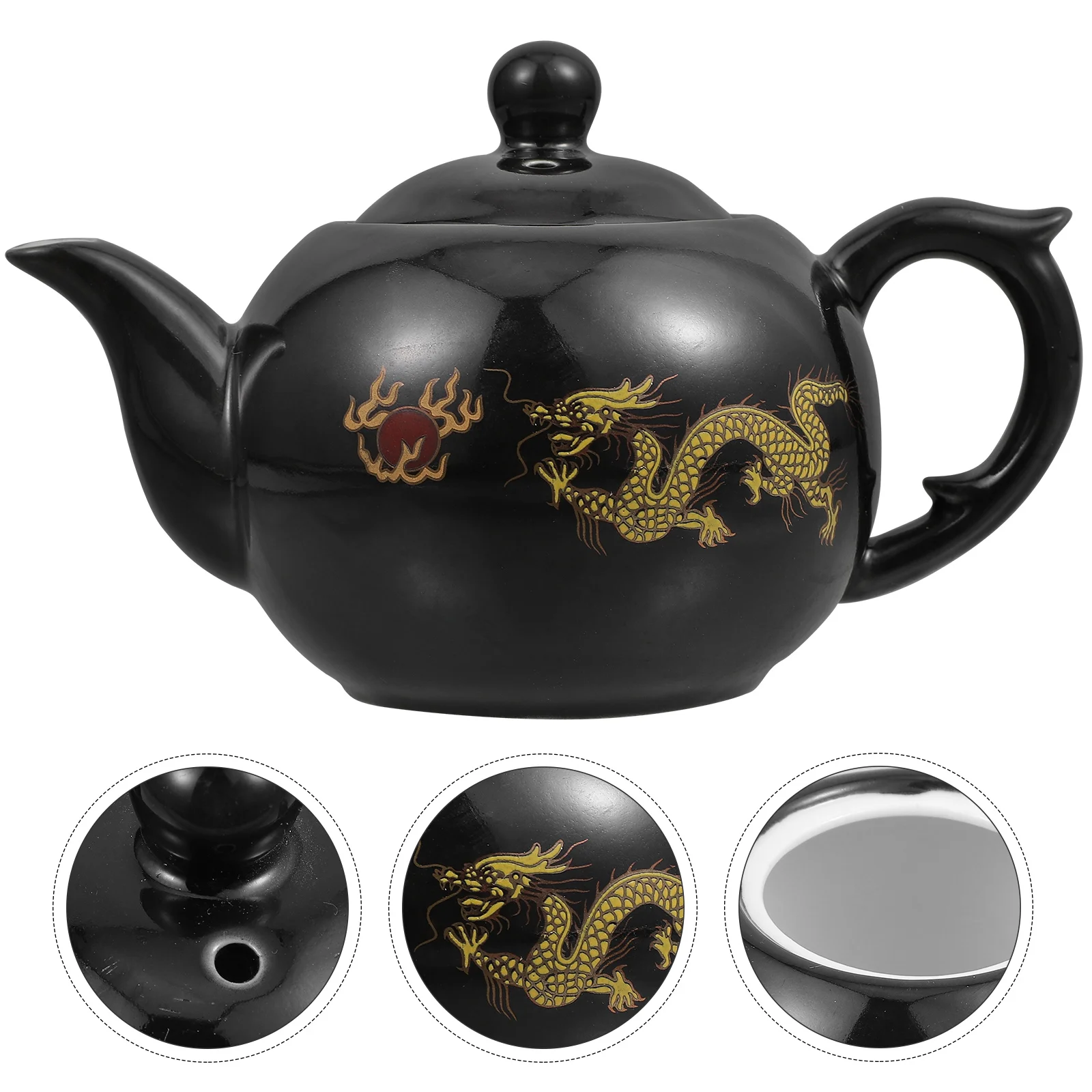 

Dragon Pattern Teapot Ceramic Tea Maker Unique Teapot Kung Fu Tea Pot for Families Office Home Friends