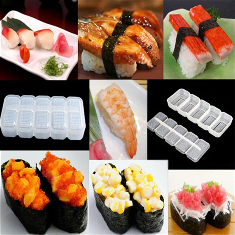 

Japan Nigiri Sushi Mold Rice Ball 5 Rolls Maker Non Stick Press Bento Tools New