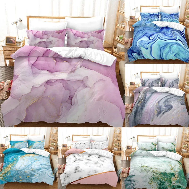 

Marble Duvet Cover Single Queen Bedding Super Soft Quilt Cover Comforter Cover With Zip 3 Sizes