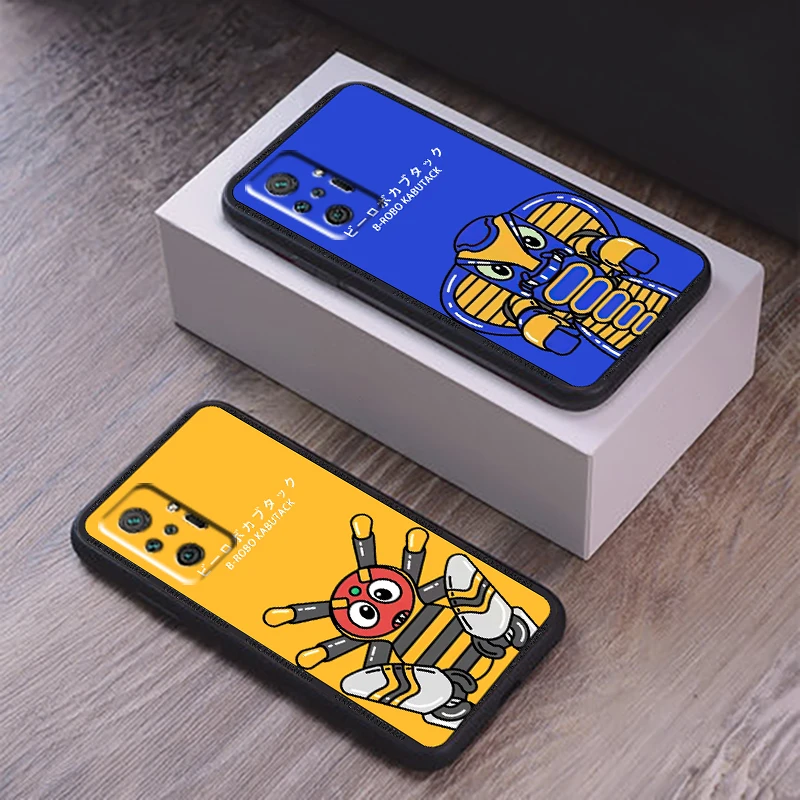 

B-Robo Kabutack Phone Case For Xiaomi Redmi 9 9T 9i 9AT 9A 9C 10S Note 9 10 Pro MAX 5G Black Soft Coque Back Liquid Silicon