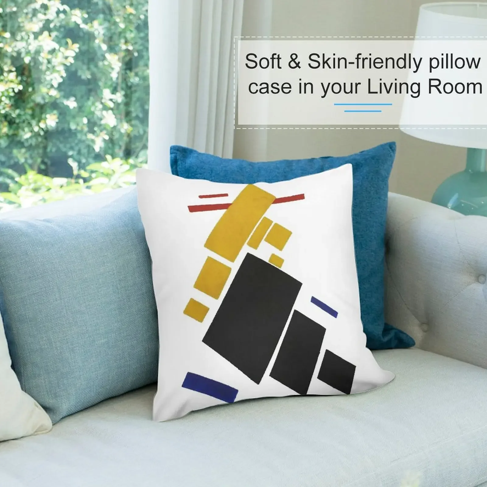 HD - Супрематистская композиция. Летающий самолет Декоративная подушка высокой