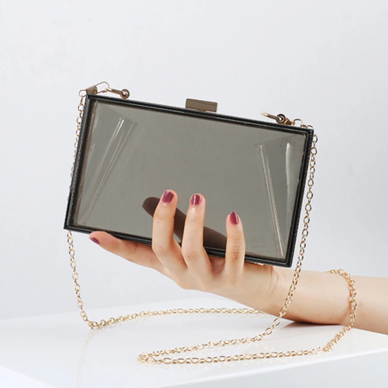 

Woman Bags 2022 Trend Transparent Luxury Fanny Designer Clutch Purses and Handbags Small Acrylic Shoulder Crossbody Bag Lady