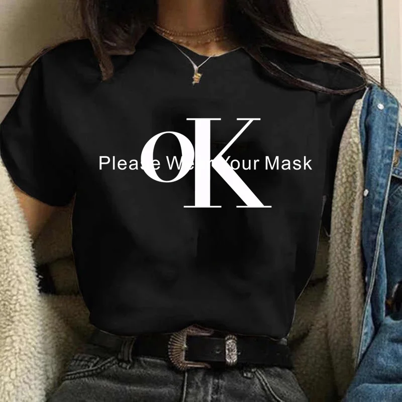 Футболка ZOGANKIN женская с надписью OK модная смешная рубашка в стиле унисекс