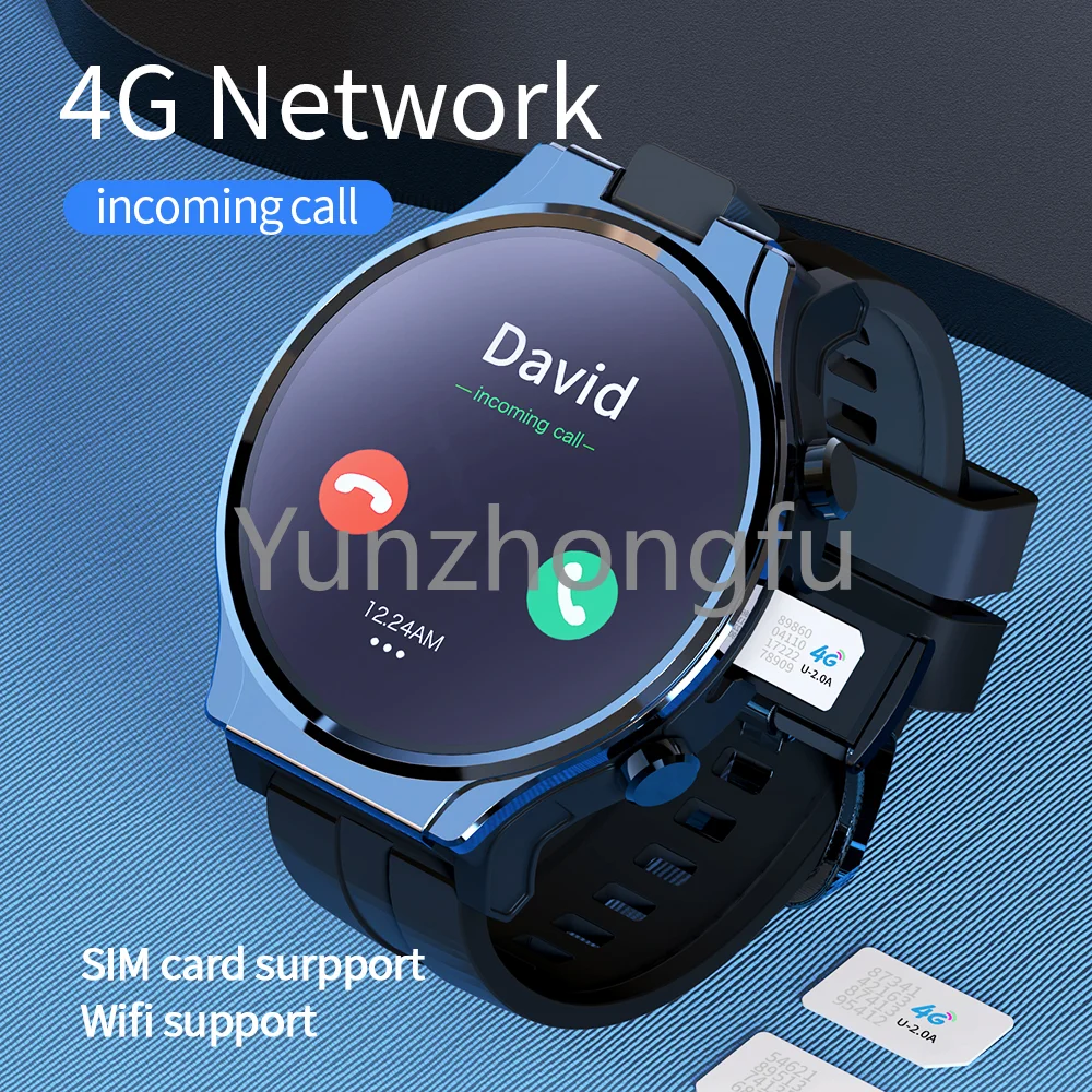 

PRO 4G Men Smartwatch Android 10 WIFI GPS Smart Watch Phone 2021 Dual Cam OutdoorSmart Watch