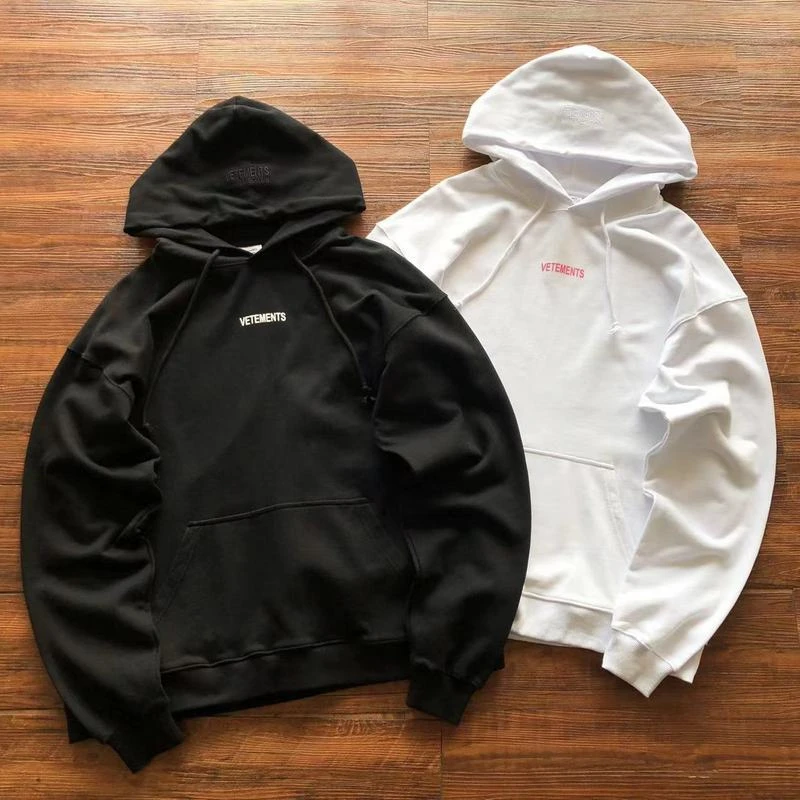 

New Oversized Vetements Hoodie Men Women Black White Sweatshirts VTM Pullovers y2k