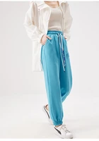 shuchan design high quality women sweatpants 80 cotton full length pencil pants summer korean trousers women