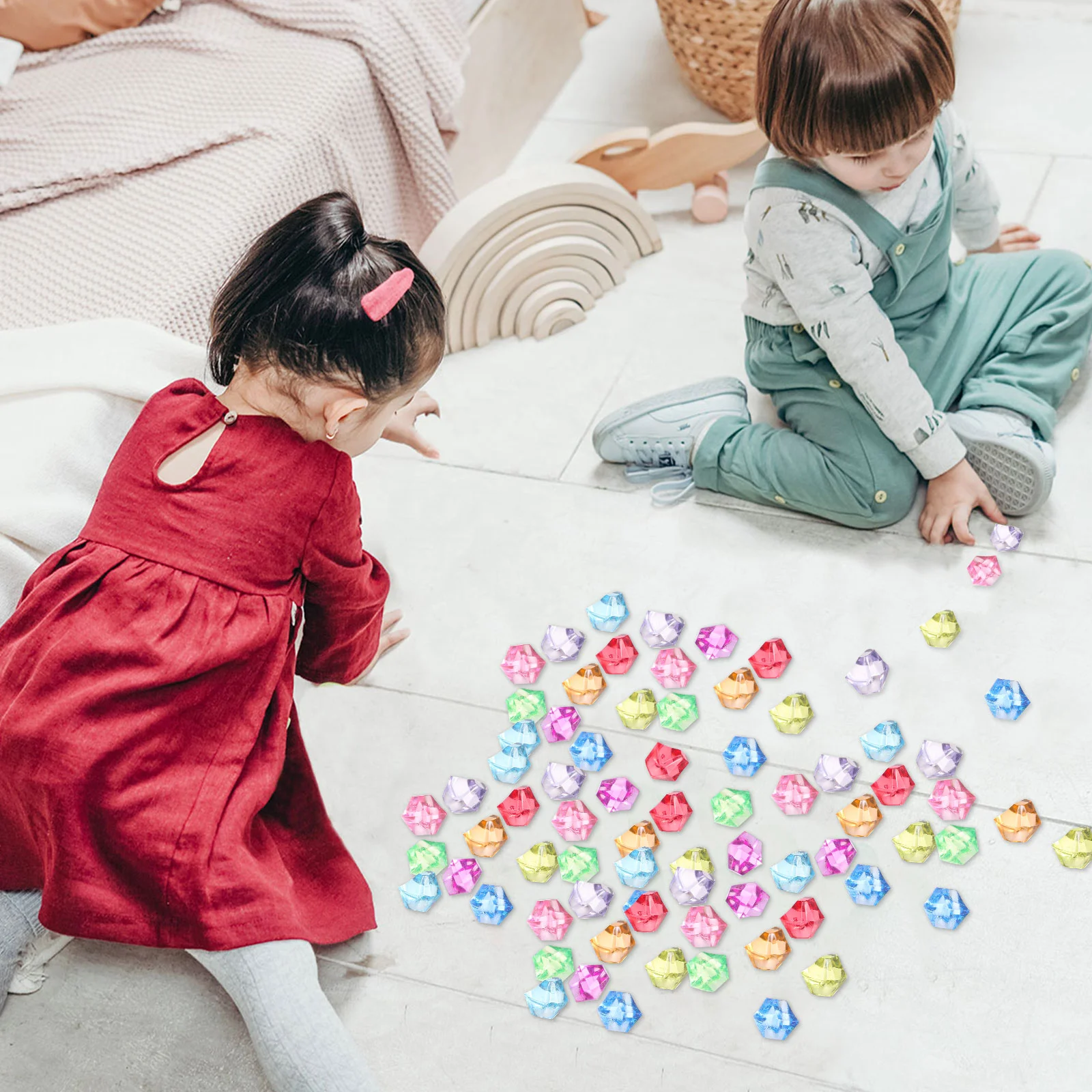 Кристалл акрил сломанный ребенок красочный игровой камень пластиковый аквариум