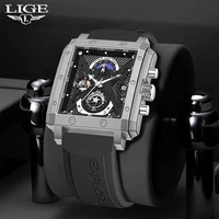 lige top brand luxury fashion watches for men waterproof sport quartz man wrist watch luminious silicone strap relogio masculino