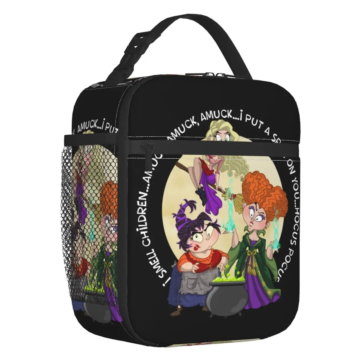 

Сумка для ланча на заказ с изображением сестры Сандерсона, хокуса, покуса, женская теплая сумка для ланча с изоляцией для детей и школы
