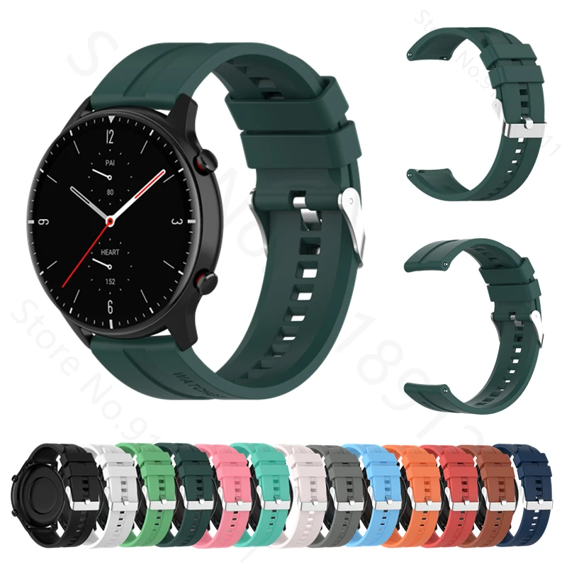 For Xiaomi Huami Amazfit GTR 2 2e Silicone Watch Band Strap 47&amp42mm Stratos Pace Bip GTS 20/22mm Wrist Bracelet |