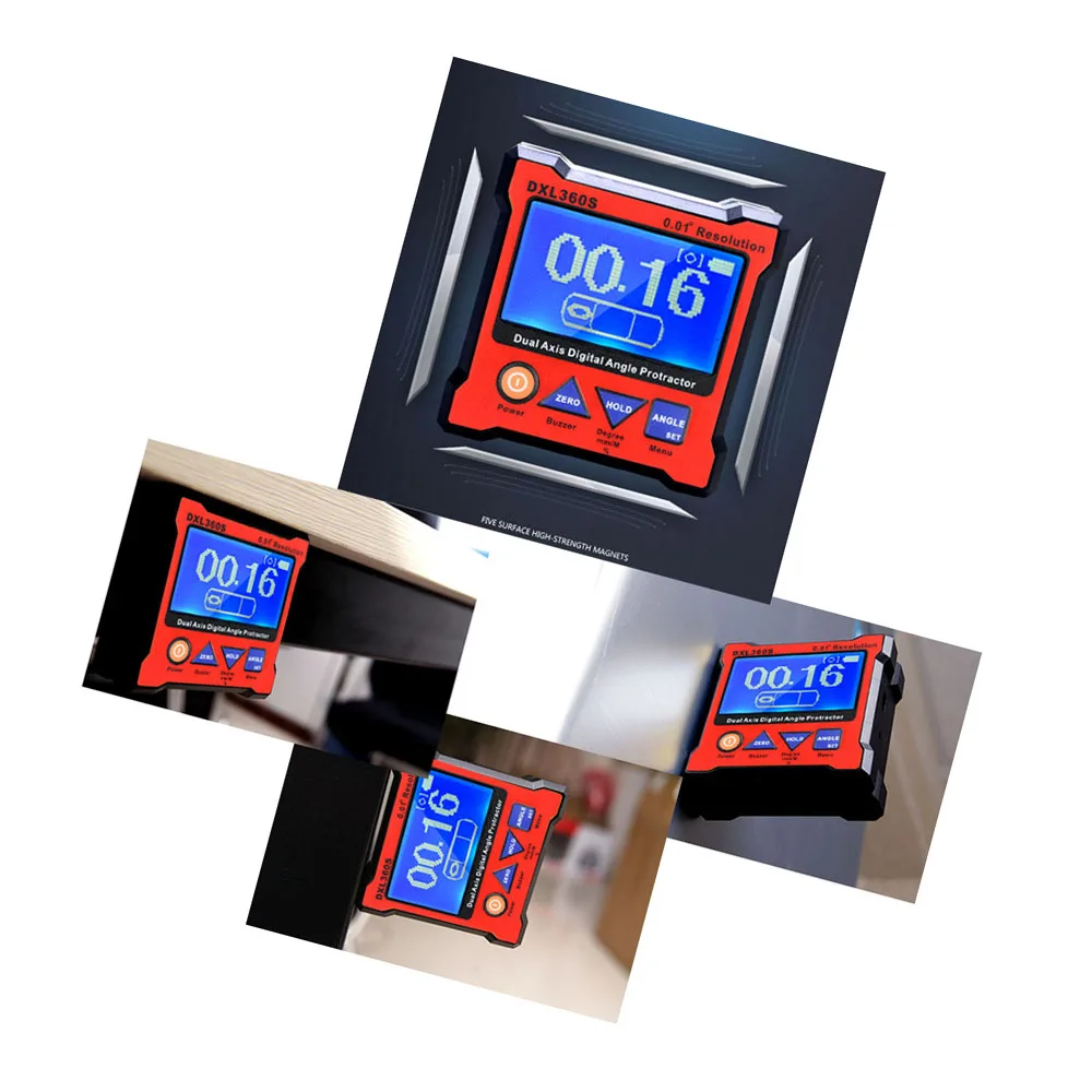 DXL360S цифровой угловой транспортир перезаряжаемый одноосный двухосевой