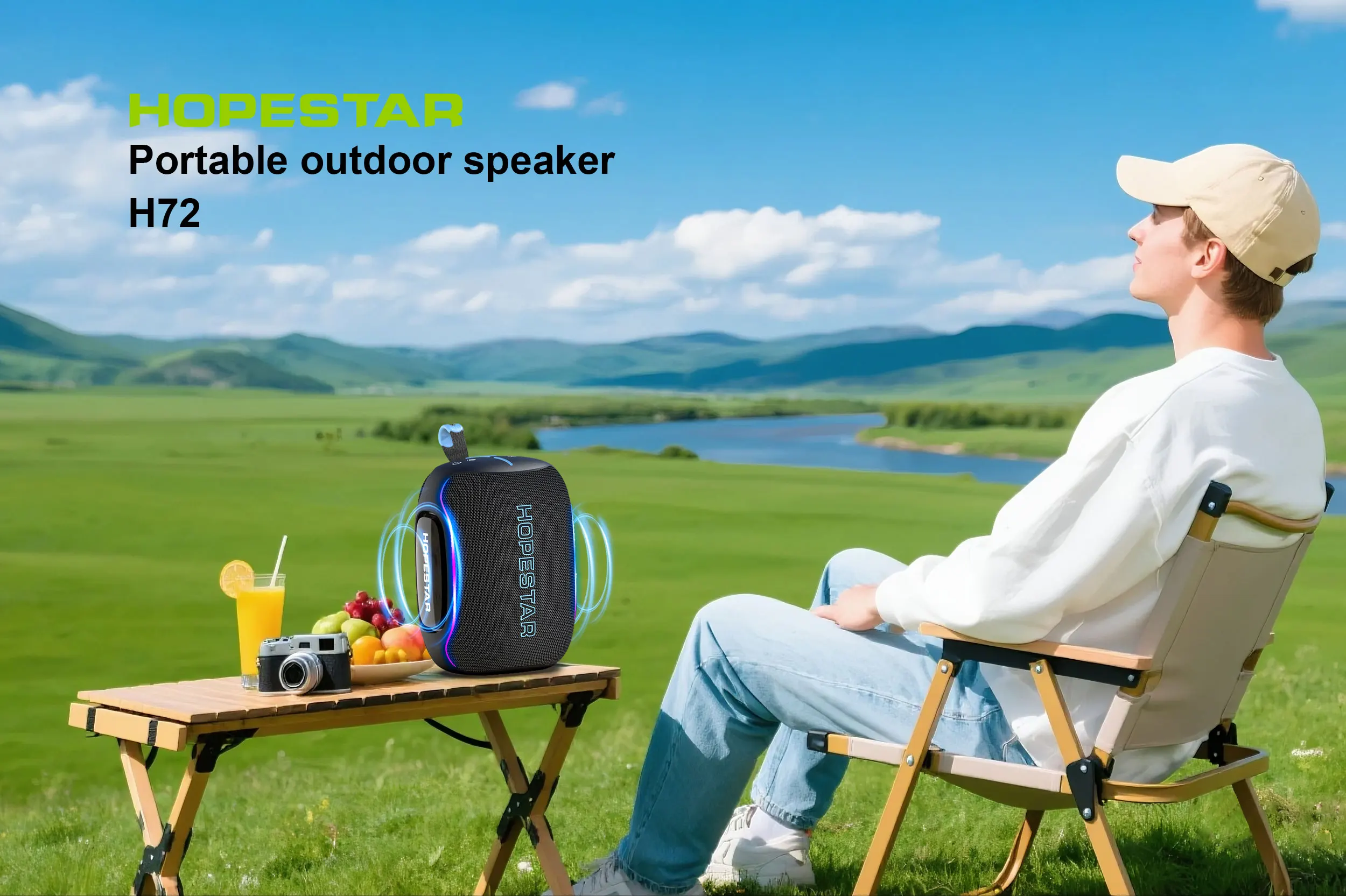 Фото Портативная колонка HOPESTAR H72 70W, 8800 мАч, с двумя динамиками, глубоким басом, для улицы №2