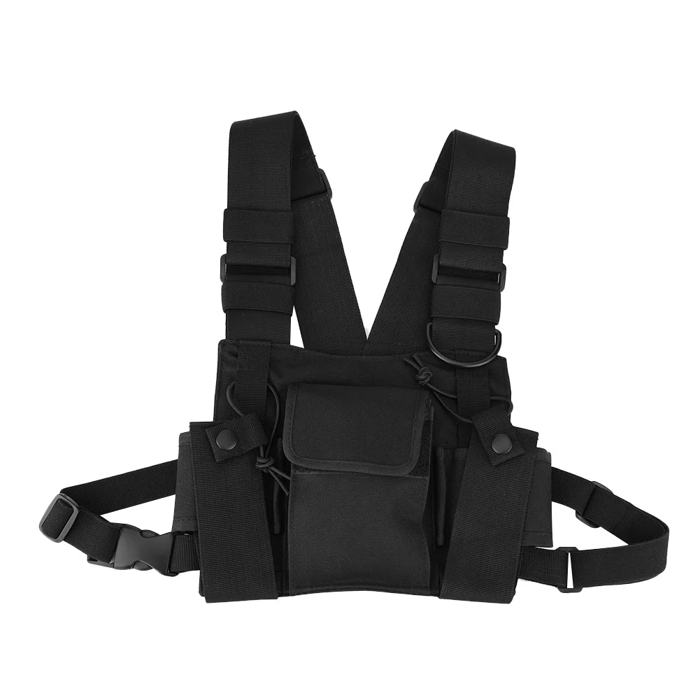 

High Quality Nylon Walkie Talkie Chest Bag Universal Hands Free Adjustable Bag Hanging On Duty