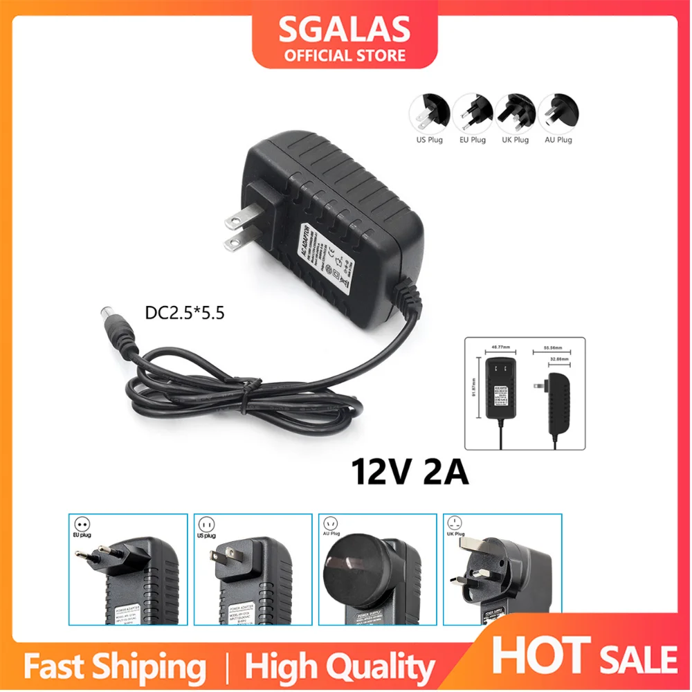 

Onvian 12V 2A Power Supply AC / DC Power Adapter For USB 3.0 To SATA Adapter Cable US/ EU/ UK/ AU Plug Charger Adapter Brand New