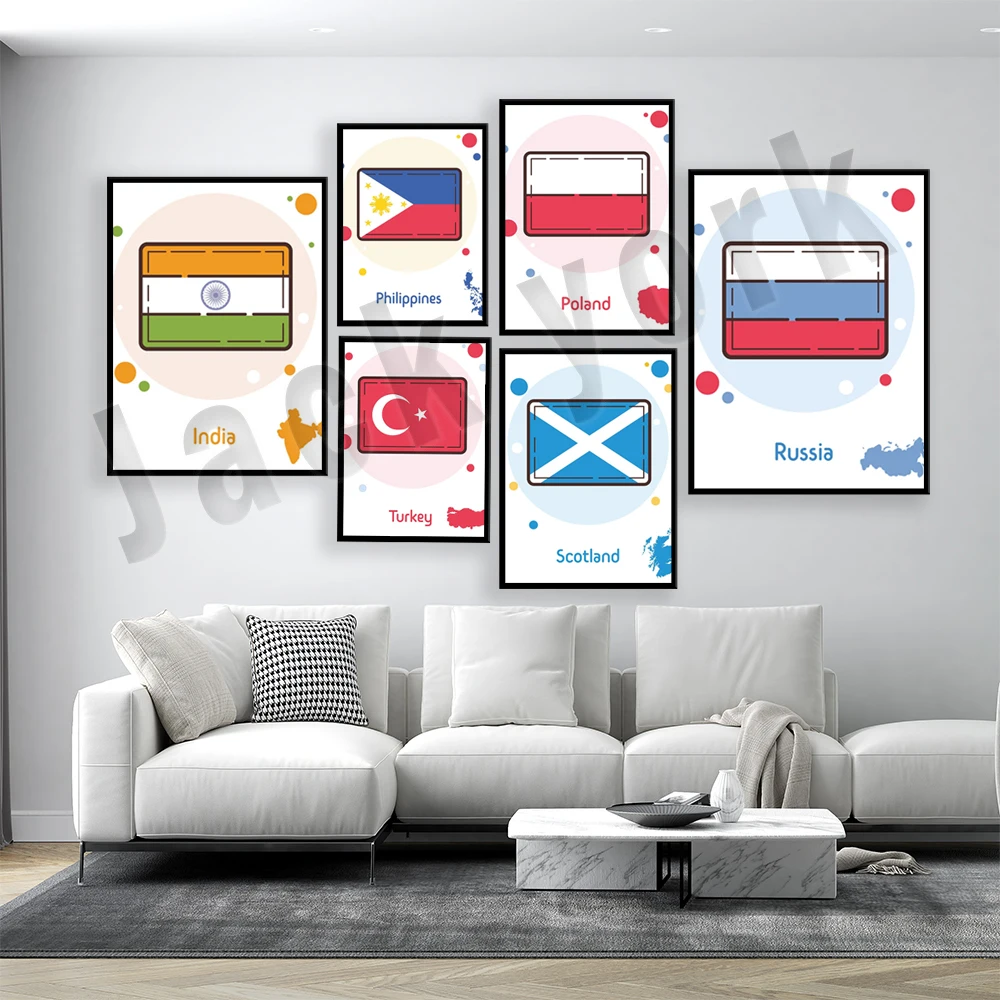 

Philippine flag, Scottish flag, Polish flag, Indian flag, Russian flag, Turkish flag art print, flag poster, housewarming gift
