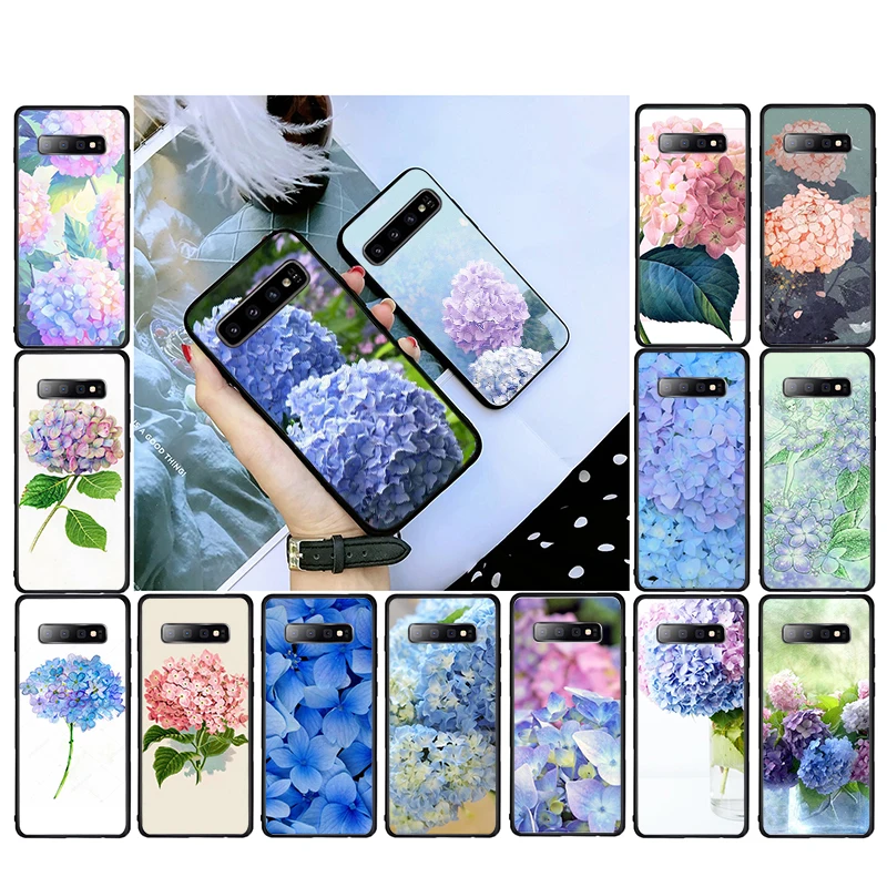 

Blue Hydrangea flower Phone Case For Samsung S23 S22 S20 Ultra S20 S22 Plus S10 S9 Plus S21 Plus S10E Plus