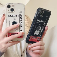 astronaut creative cartoon phone cases for iphone 13 12 11 pro max xr xs max 8 x 7 se 2022 couple anti drop soft silicone cover