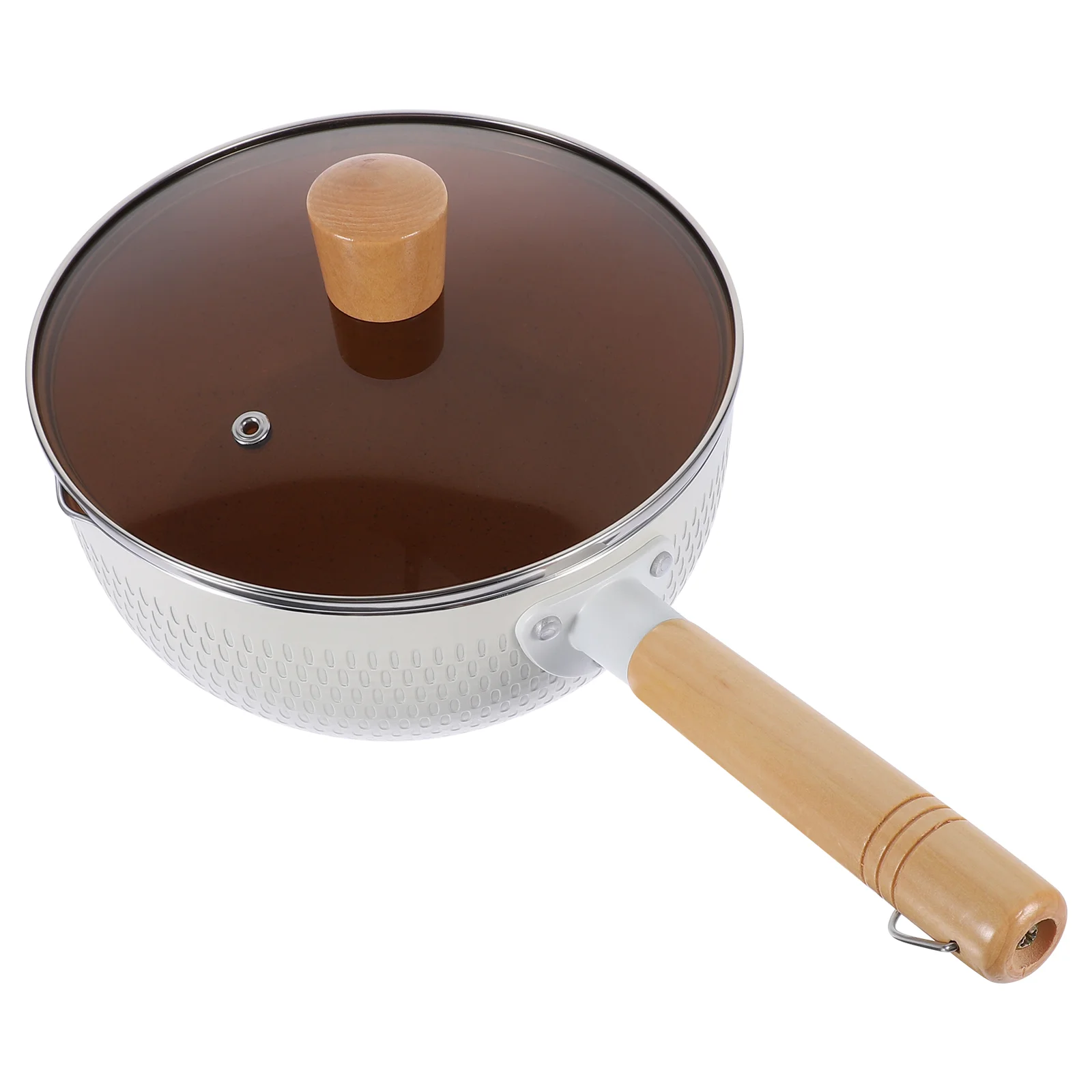 

Nonstick Sauce Pan Strew Pot Household Saucepan Wok Non-stick Noodles Serving Bowl Milk With Wooden Handle