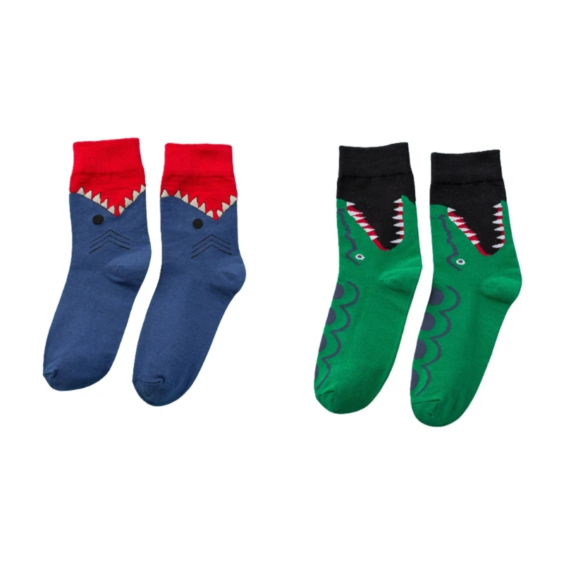 

Мужские и женские носки Harajuku в стиле хип-хоп, новинка, смешные носки с принтом акулы для крокодиловой поклевки, цветные хлопковые носки для уличного скейтборда, 37JB