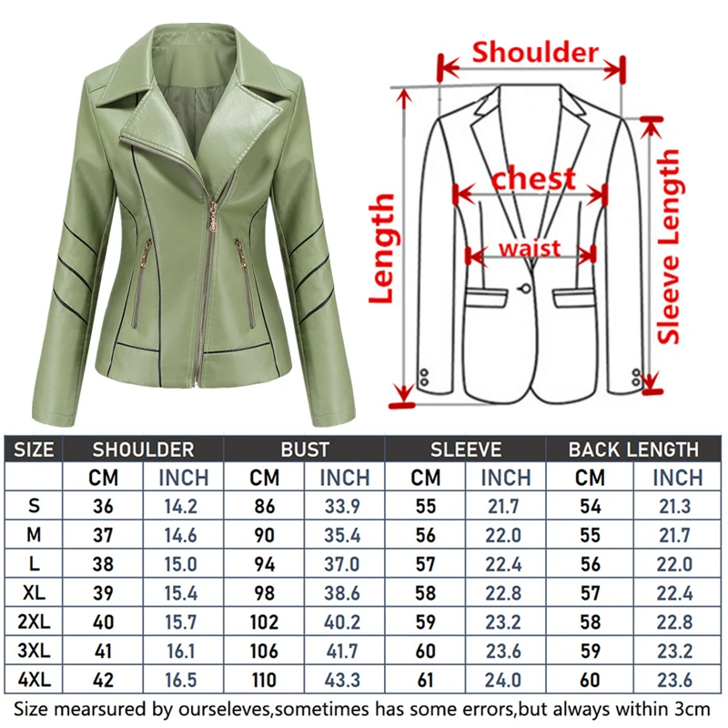 White Lapel PU Jacket Women's Motorcycle Leather Jackets Fashion Casual Women Coat Red Black Green Outerwear Female Overcoat images - 6