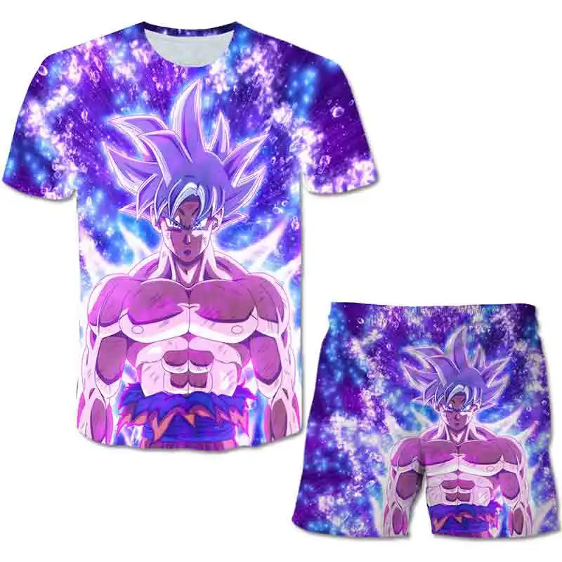 

Fashion Summer Harajuku Kids Boys Girls Clothes Goku Vegeta Sets 4 5 6 7 8 9 10-14 Year Casual 3D Print Anime TShirt+Shorts 2pcs