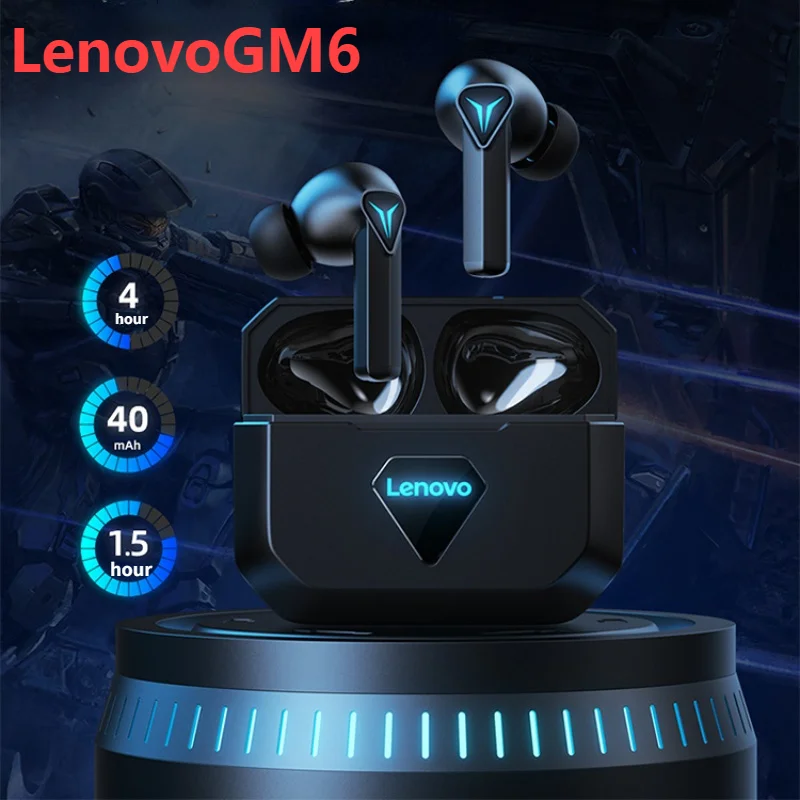 

Lenovo earphones Gm6 wireless earbuds with microphone low latency Bluetooth headset gamer noise cancelling sports headphones