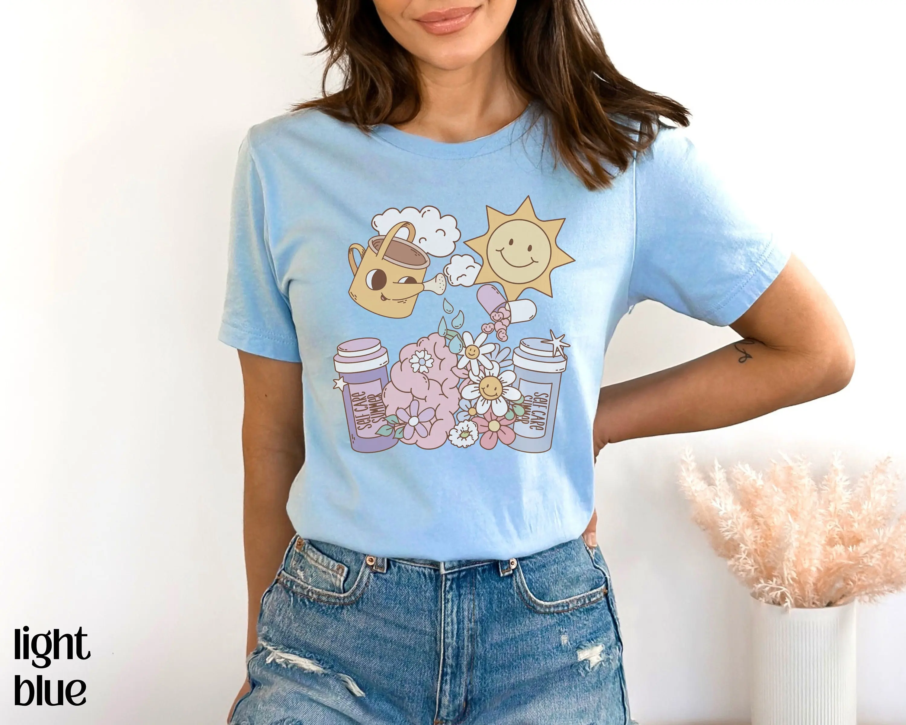 Летняя футболка для самостоятельного ухода милая с умственным здоровьем