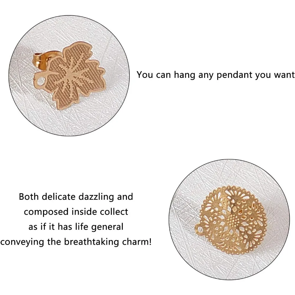 24 шт. серьги-гвоздики из нержавеющей стали