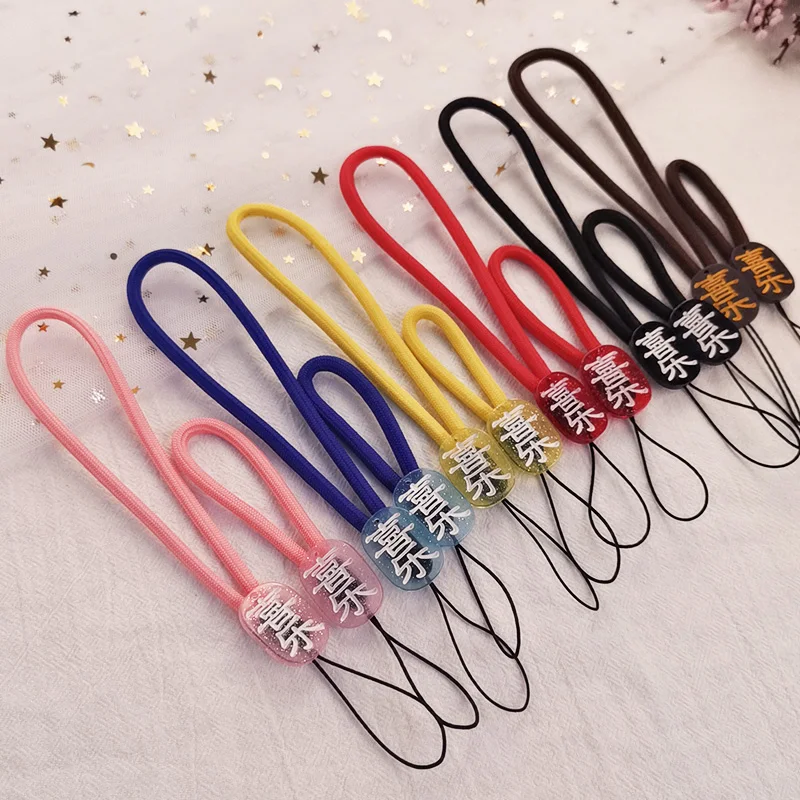 

Phone Lanyard Short Wrist Rope Joy Pendant Hanging Chain Simple Ring Pendant Detachable Keychain Sling Anti-lost Rope