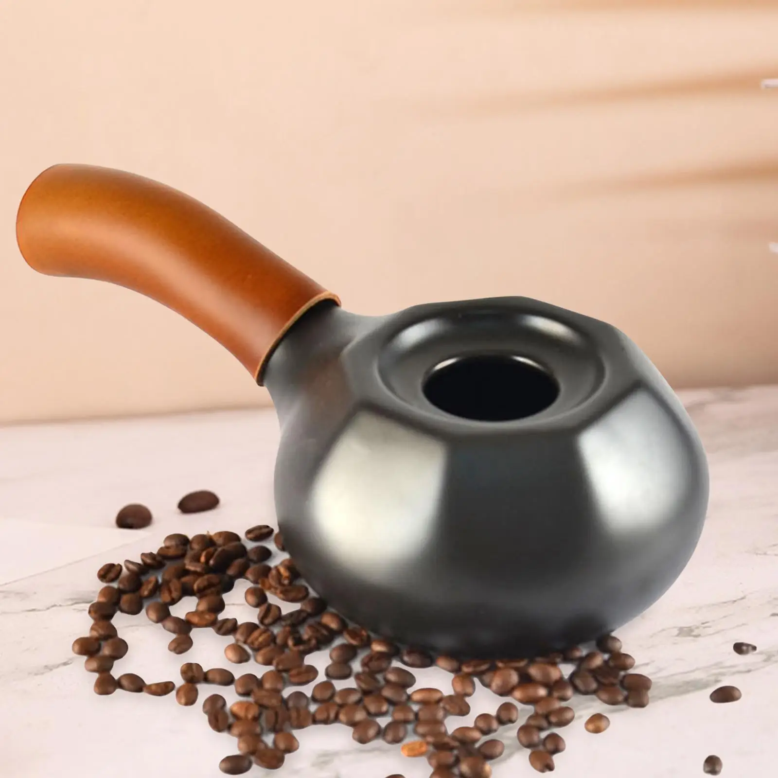 

Ceramic Coffee Roaster 80G~70G for Home Roasting Coffee Bean Handy Coffee Roaster for with PU Handle