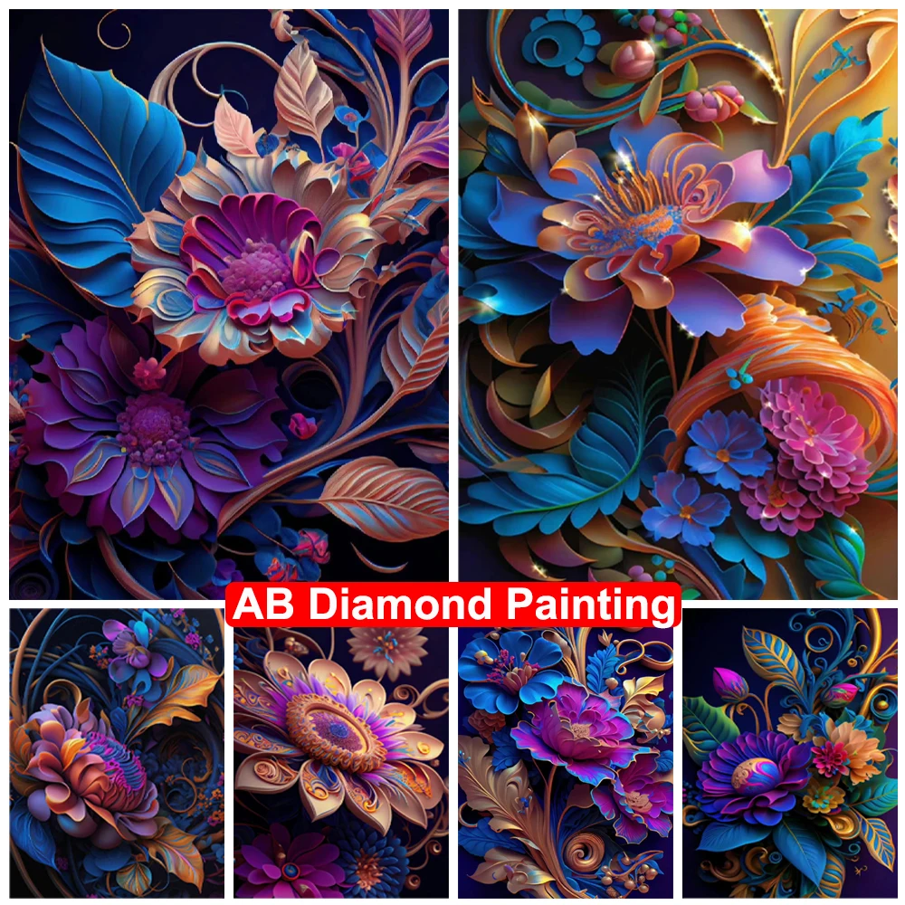 

AB Diamond Painting Sunflower Flowers DIY 5D Diamond Embroidery Fantasy Scenery Mosaic Cross Stitch Kit Home Wall Art Decor Gift