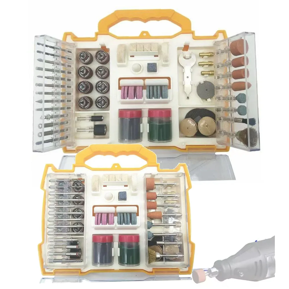 

Новинка, 150 шт., набор аксессуаров для абразивных вращающихся инструментов, электрические мини-сверла, комплект шлифовальных, полировки, резки, гравировальных головок для Dremel