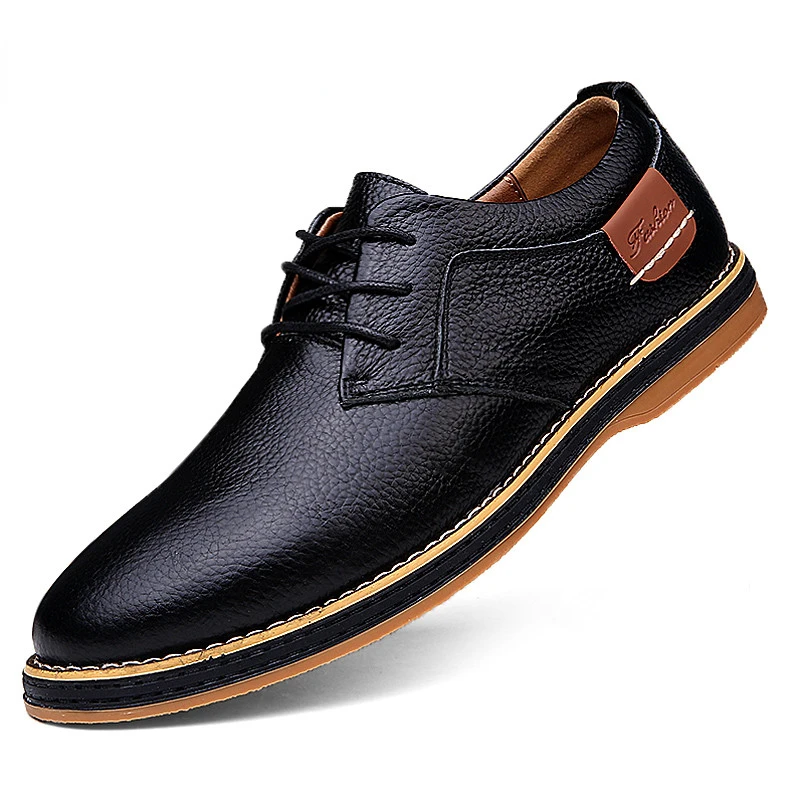 

Men Oxfords Genuine Leather Dress Shoes Brogue Lace Up Italian Mens Casual Shoes Luxury Brand Moccasins Loafers Plus Size 38-48