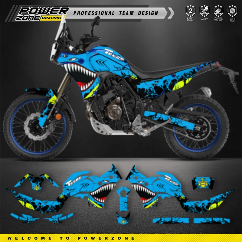Фото POWERZONE пользовательская графика LTZ400 графические наклейки комплект наклеек DECO Dekor для YAMAHA T700 2018-2023 TENERE T700 имя номер 010 №3