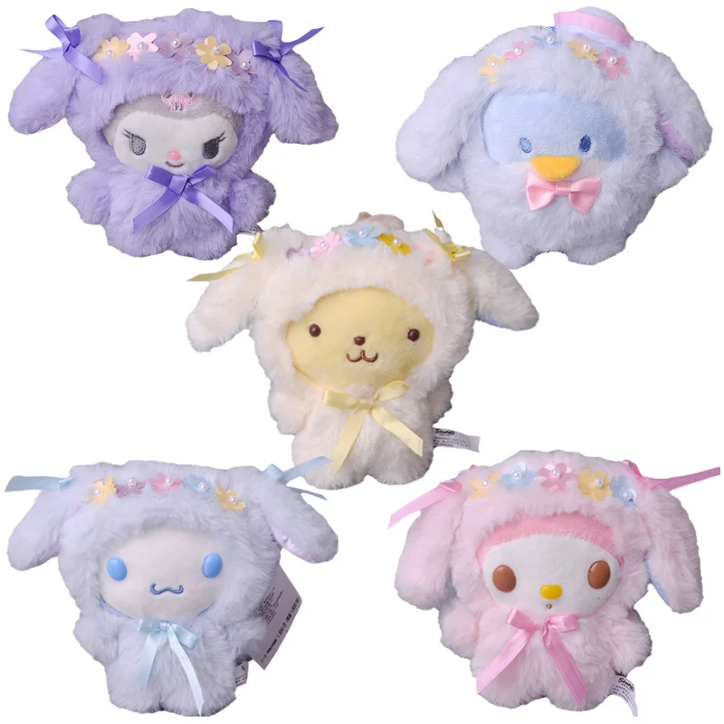 

10cm Sanrioed Kuromi My Melody Cinnamoroll Easter Anime Kawaii Stuffed Plushie Doll Cartoon Cute Plush Pendant Toys Kids Gifts