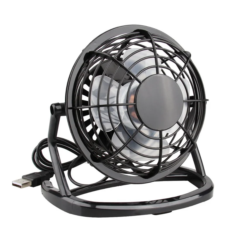 

Mini USB Silent Fan Desk Cooler for Laptop Notebook Desktop PC Ofiice Cooling Fans 4 Blade Rotatable USB Mini Fan,Black