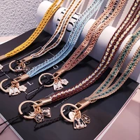 mobile phone straps phone wrist straps weave strap wrist rope hanging neck rope colorful ornaments key chain