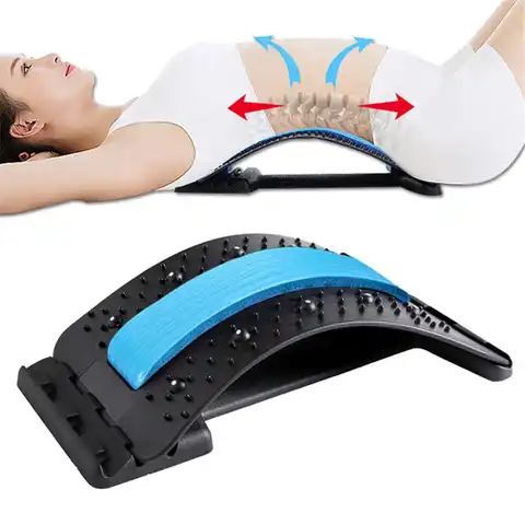 Подушка для спины, массажный стрейч, расслабляющий массажер для талии, снятие симптомов боли в позвоночнике, расслабляющий тренажер, Растяж...