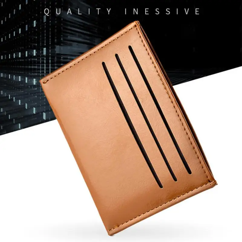 

Wallet Easy To Carry Multiple Card Slots Retro Short Wallet Stain Resistant Solid Color Coin Purse Luggage Pocket Wallet
