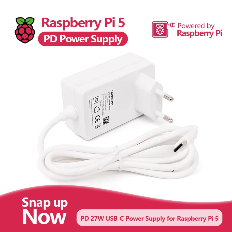 Адаптер питания Raspberry Pi 5 PD 5B Кабель USB Type-C 5-го поколения