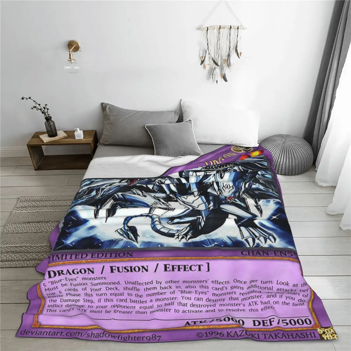 Одеяло с голубыми глазами Альфа Гидра дракон на девиантарт аниме Yu-Gi-Oh флисовое