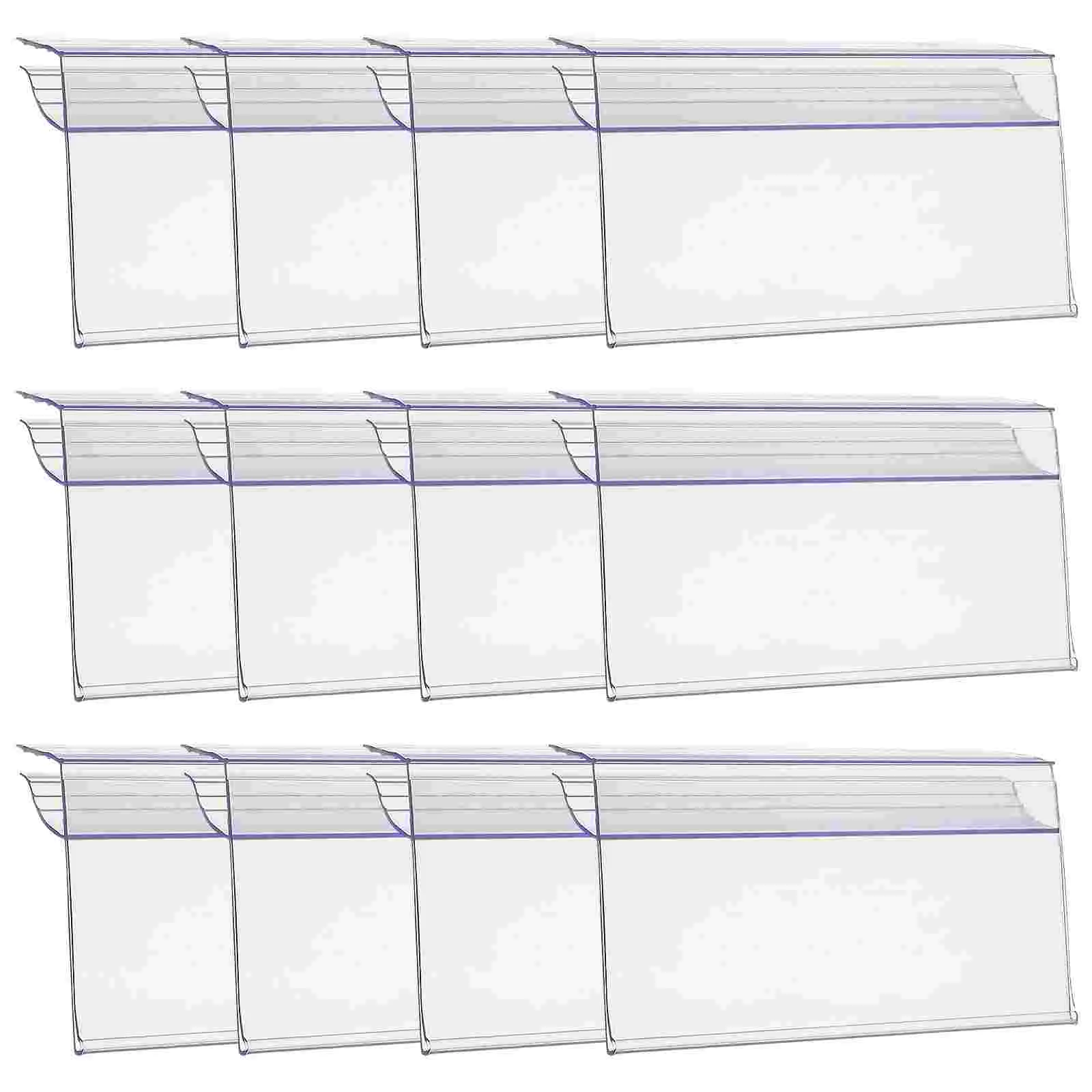 

30pcs Transparent Price Tag Holder Supermarket Shelf Label Holders Merchandise Price Display Holders