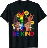 be kind sign language hand talking les pride asl t shirt s 6xl