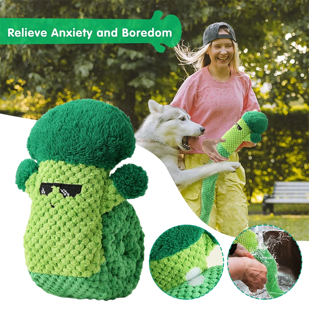 

Pet Squeaky Plush Toys Broccoli Shape Training to Decompress Dog Toys Toys Alleviating Boring Dog Chew Toys Soft Hot Sale